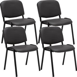 Set di 4 sedie per visitatori in Pelle finta Ken