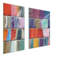 Piastre copri fornelli 2 pezzi 75x52 Copri piano cottura in Vetroceramica tagliere in vetro color legno