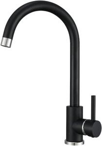 Rubinetto da cucina VBChome nero effetto granito girevole a 360° – Rubinetto monocomando per lavello, rubinetto moderno per lavello