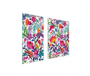 Piastre copri fornelli 2 pezzi 75x52 Copri piano cottura in Vetroceramica tagliere in vetro fiori colorati