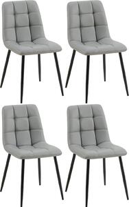 Set di 4 sedie da pranzo - Pelle finta - Design di facile manutenzione | Colore: grigio chiaro