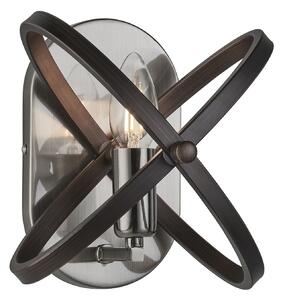 Applique Industrial-Nordico Hoopla Acciaio Nero 1 Luce E14