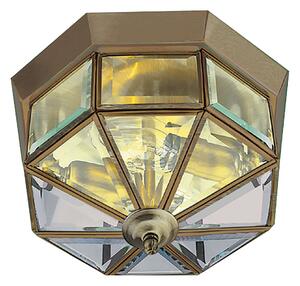Plafoniera Contemporanea Pisa Iii Ottone Vetro 1 Luce E14