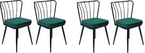 Skye Decor, Yldz-951 V4, Set di sedie (4 pezzi), verde, 100% METALLO, 43 x 42 x 82 cm