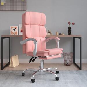 The Living Store Sedia da ufficio reclinabile in Pelle finta rosa