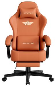 GTPLAYER sedia da gioco Poltrona da gioco ergonomica Sedia da scrivania Sedia da ufficio con superficie in tessuto Cuscino di seduta a molla, braccioli di collegamento, con poggiapiedi