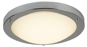 Plafoniera Contemporanea Ginevra Acciaio Argento Vetro Bianco Led 13W 3000K