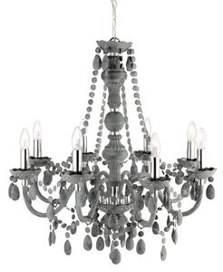 Lampadario Classico Marie Therese Acciaio Cromo Vetro 8 Luci E14
