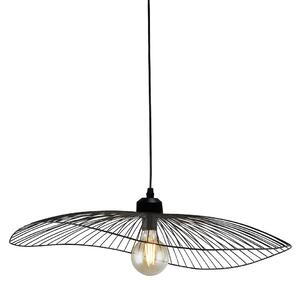 Sospensione Industrial-Nordico Onda Acciaio Nero 1 Luce E27