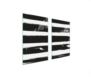 Piastre copri fornelli 2 pezzi 75x52 Copri piano cottura in Vetroceramica tagliere in vetro nero bianco