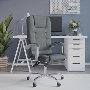 The Living Store Sedia da ufficio con funzione massaggio in tessuto grigio scuro