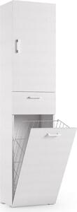 Dmora Armadio Multiuso 2 Ante Aryanne 32x195h cm Bianco, 2 Ante Cestello Portabiancheria Italy