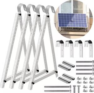 Per 2 moduli solari Set di montaggio Premium Staffa fotovoltaica 114CM Terreno del balcone Centrale elettrica del balcone Staffa di elevazione Ringhiera del balcone rotonda