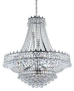 Lampadario Classico Versailles Acciaio Cromo Vetro 13 Luci E14