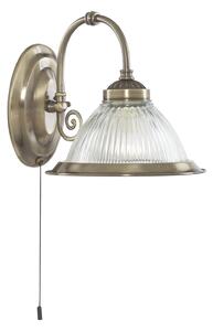 Applique Contemporanea American Dinner Acciaio Adjustable Vetro 1 Luce E27