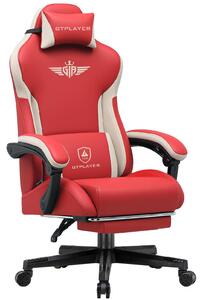 Sedia da gioco GTPLAYER, sedia da gioco ergonomica in pelle artificiale con supporto lombare, sedia per PC con schienale allargato, capacità di carico fino a 150 kg