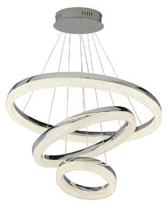 Lampadario Moderno Circle Acciaio Grigio Policarbonato Trasparente Led 43 4000K