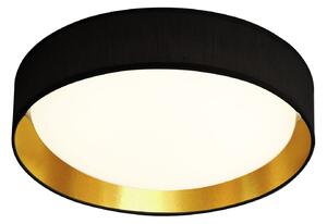 Plafoniera Contemporanea Gianna Acciaio Nero Tessuto Oro Led 25W 3000K