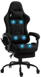 Delman sedia da gioco sedia da corsa sedia da ufficio sedia da computer funzione massaggio con 6 punti di vibrazione sedia executive tessuto 02-0036BK