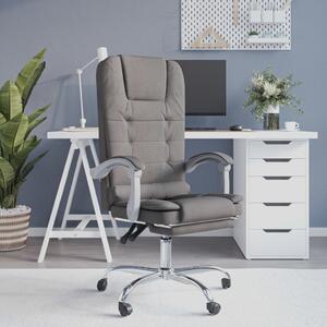 The Living Store Sedia da ufficio con funzione massaggio Tessuto Taupe