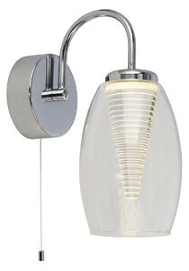 Applique Contemporanea Ciclon Metallo Cromo Vetro Trasparente Led 6W 3000K