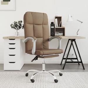 The Living Store Sedia da ufficio con funzione reclinabile in tessuto marrone