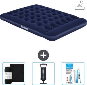 Materasso gonfiabile Bestway - 2 persone - 152 x 203 x 28 cm - Blu - Accessori inclusi