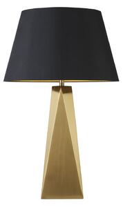 Lampada Da Scrivania Contemporanea Maldon Acciaio Nero Tessuto Oro 1 Luce E27