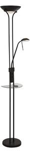 Piantana Senza Fili Acciaio Nero Policarbonato Trasparente Led 22,4W 3000K