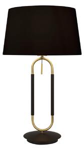 Lampada Da Scrivania Contemporanea Jazz Acciaio Nero Tessuto Ottone 1 Luce E27