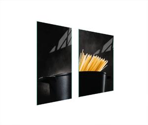 Piastre copri fornelli 2 pezzi 75x52 Copri piano cottura in Vetroceramica tagliere in vetro pasta nero