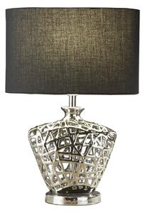 Lampada Da Scrivania Contemporanea Rete Metallo Cromo 1 Luce E27