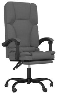 VidaXL Sedia da ufficio con funzione massaggio in tessuto grigio scuro
