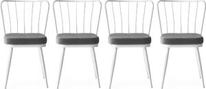 Skye Decor, Yldz - 962 V4, set di sedie (4 pezzi), bianco, 100% METALLO, 43 x 42 x 82 cm