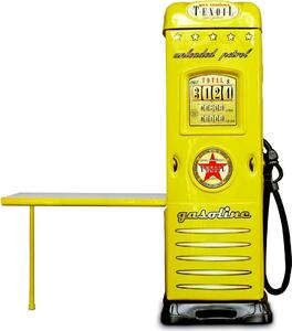 Armadio distributore di benzina Armadio con scrivania Stazione di servizio auto design giallo