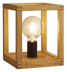 Abatjour Industrial-Nordico Square Legno Marrone Nero 1 Luce E27