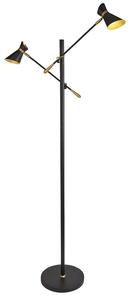 Piantana Industrial-Nordico Easel Acciaio Nero Oro Led 4W 3000K