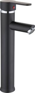 Rubinetto alto per bagno, rubinetto per lavabo, nero
