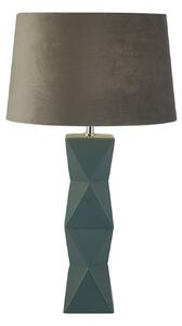 Lampada Da Scrivania Chatham Ceramica Blu Tessuto Grigio 1 Luce E27