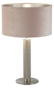 Lampada Scrivania Contemporanea Londra Acciaio Ottone Velluto Rosa 1 Luce E27