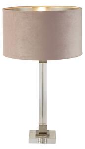 Lampada Da Scrivania Scarborough Acciaio Ottone Velluto Rosa 1 Luce E27