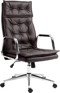 Sedia da ufficio ergonomica in pelle - Sedia da ufficio - Regolabile e senza manutenzione - Colore amico: marrone