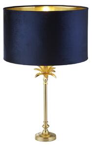 Lampada Da Scrivania Contemporanea Palma Ottone Velluto Blu 1 Luce E27