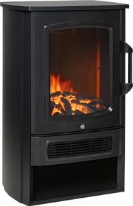 Caminetto elettrico con effetto fiamma realistico, termostato, 1000 W/2000 W per ambienti fino a 25 metri quadrati, nero 44,5x32,1x74 cm