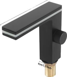 Rubinetto da lavabo, display digitale, design moderno, nero