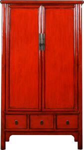 Fine Asianliving Antico Gabinetto Cinese Rosso Alto Lucido W103xP49xH194cm Gabinetto Cinese Matrimonio Gabinetto Orientale Mobili Asiatici