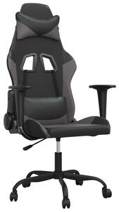 Sedia da Gaming Nera e Grigia in Pelle finta