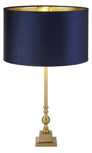 Lampada Da Scrivania Whitby Metallo Cromo Tessuto Blu Scuro 1 Luce E27