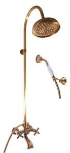 Slezák-RAV Miscelatore per bagno MORAVA RETRO OLD BRASS con soffione e doccetta MK359.5/3SM Colore: old brass, Dimensioni: 150 mm