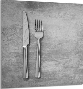 PIATTO DI VETRO PER CUCINA 60x65 Posate